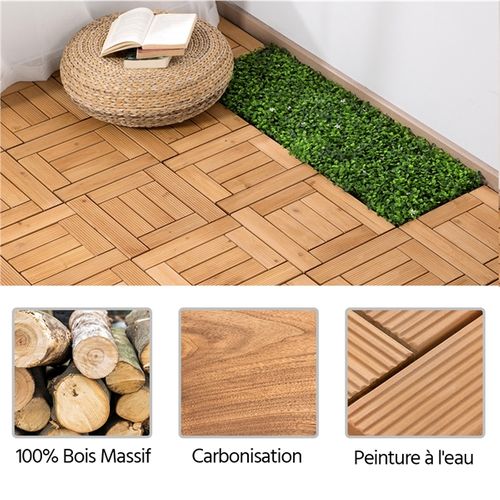 Lot De 27 Caillebotis Bois Exterieur Bois  7 Lattes