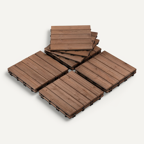 Lot De 11 Dalles De Terrasse Clipsable 30 Cm × 30 Cm