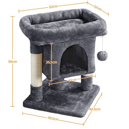 Arbre À Chat Design Avec Niche Et Plate-forme Arbre-griffoir Hauteur 59cm