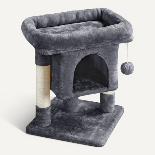 Arbre À Chat Design Avec Niche Et Plate-forme Arbre-griffoir Hauteur 59cm