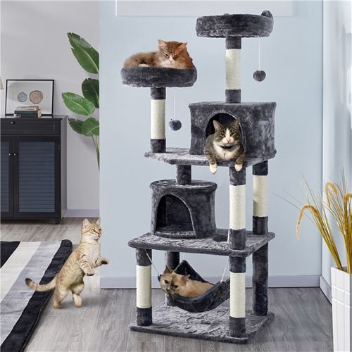 Arbre À Chat Tour À Griffer Multi-niveaux Tour Pour Chat Hauteur 158 Cm
