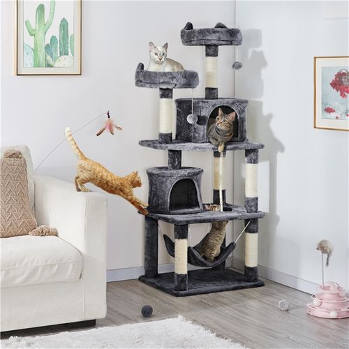 Arbre À Chat Tour À Griffer Multi-niveaux Tour Pour Chat Hauteur 158 Cm