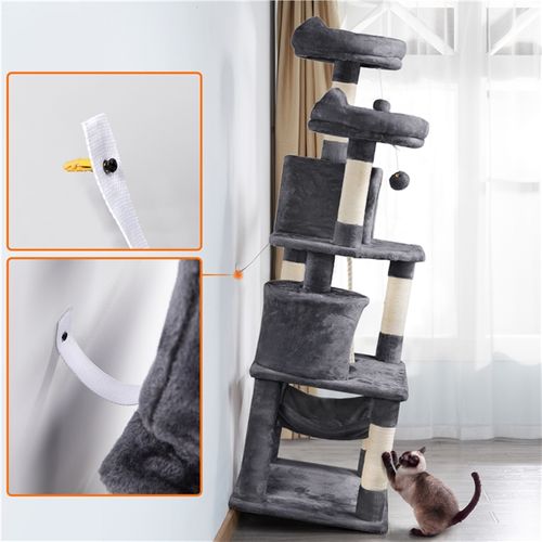 Arbre À Chat Tour À Griffer Multi-niveaux Tour Pour Chat Hauteur 158 Cm