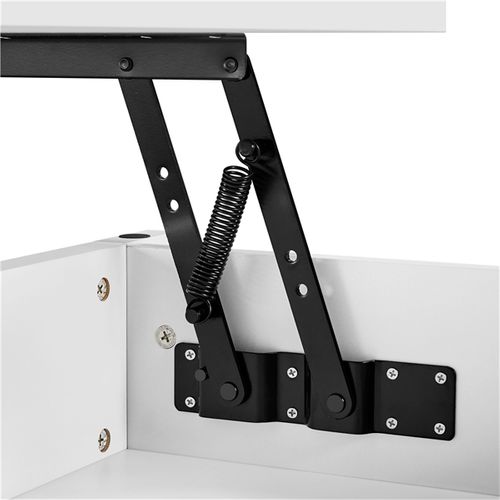 Table De Basse Relevable Extensible, Table De Salon Fonctionnelle, 104 X 49 X 62 Cm Blanc