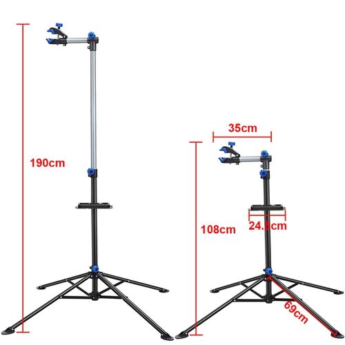 Pied Atelier Vélo Vtt Support De Réparation Vélo à 360 Hauteur Réglable 108 - 190 Cm