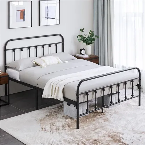 Lit Double En Métal Pour Petits Espaces Adultes 140x200 cm