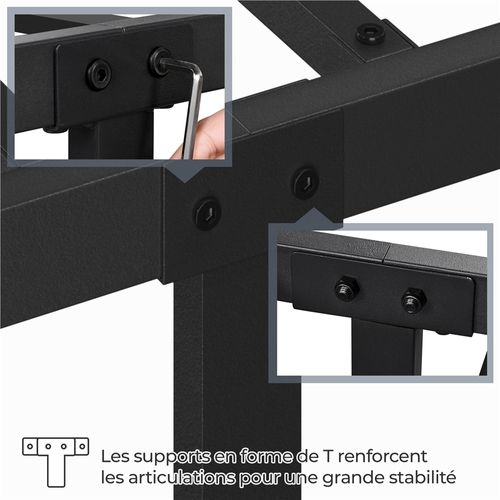 Lit Double En Métal Pour Petits Espaces Adultes 140x200 cm
