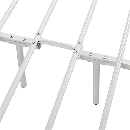 Lit Simple Cadre De Lit En Métal Assemblage Simple 140x200 Cm Blanc