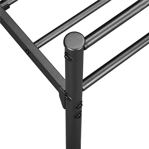 Lit Simple 160 X 200 Cm En Métal Pour Adultes Noir