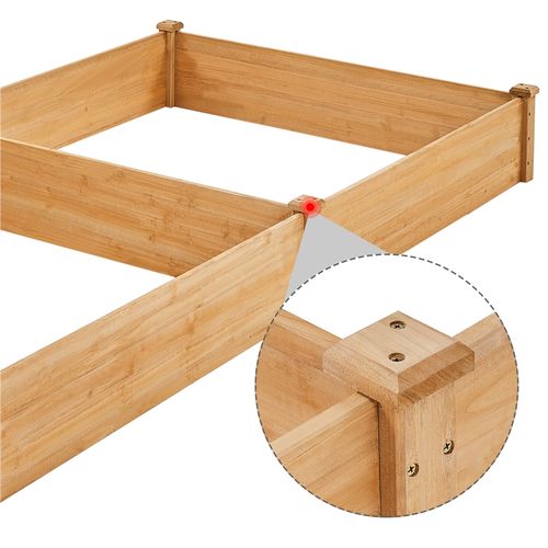 Yaheetech Carré Potager Surélevé 234,5 X 120,5 X 25,2 Cm Bois Sapin FSC - 2 Bacs Séparables Pour Légumes, Fleurs, Jardin Extérieur