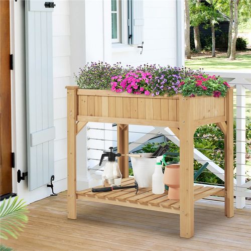 Carré Potager Sur Pied Exterieur Table De Rempotage Jardinière