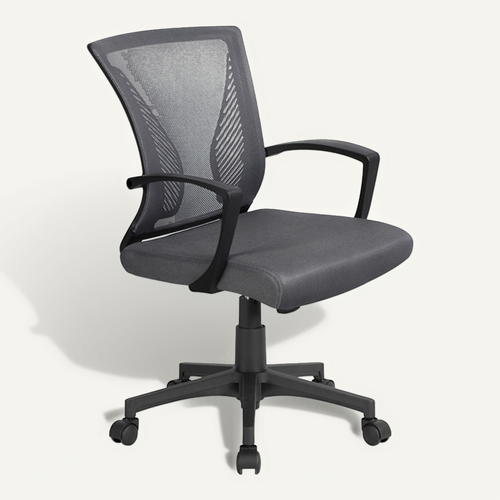 Fauteuil De Bureau Ergonomique Chaise De Bureau En Maille à Roulettes Gris Foncé