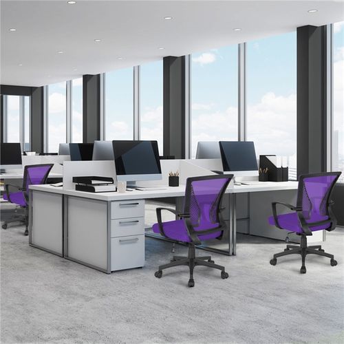 Fauteuil De Bureau Ergonomique Chaise De Bureau En Maille à Roulettes Violet