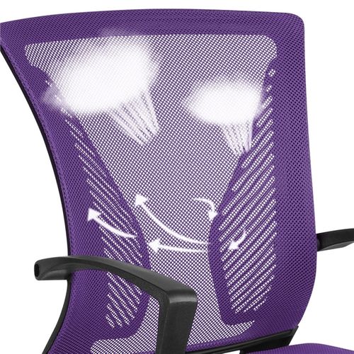 Fauteuil De Bureau Ergonomique Chaise De Bureau En Maille à Roulettes Violet