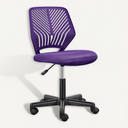Chaise De Bureau En Maille Fauteuil D'ordinateur Réglable Sans Accoudoirs Violet