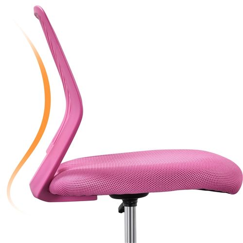 Chaise De Bureau En Maille Fauteuil D'ordinateur Réglable Sans Accoudoirs Rose