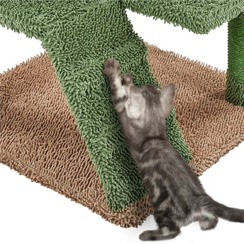 Arbre à Chat Design Cactus Tour Pour Chat Multiniveau Vert Et Brun