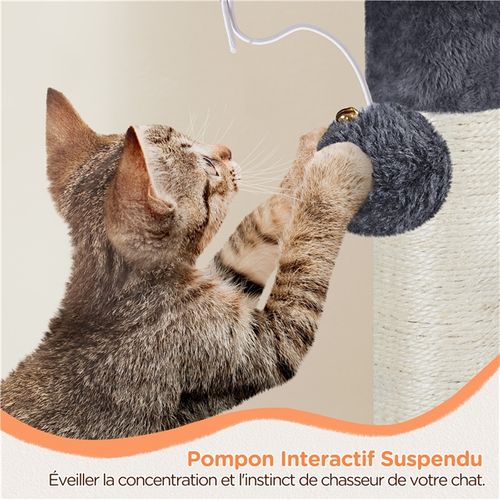 Arbre à Chat Multiniveau Tour Pour Chat Avec Perchoir à Oreilles De Chat