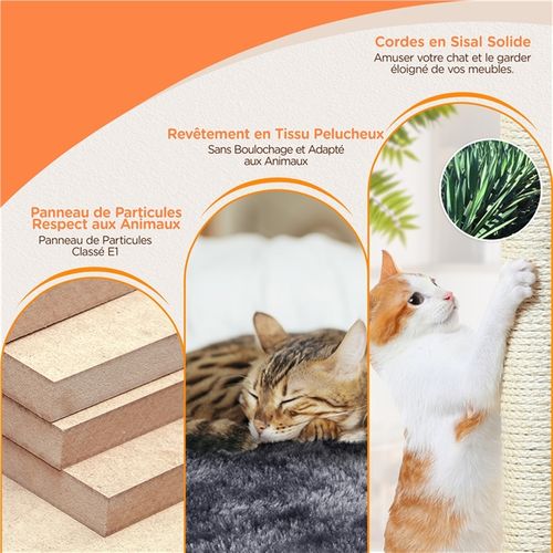 Arbre à Chat Multiniveau Tour Pour Chat Avec Perchoir à Oreilles De Chat