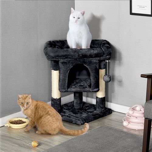 Arbre à Chat Design Avec Niche Et Plate-forme Arbre-griffoir Noir