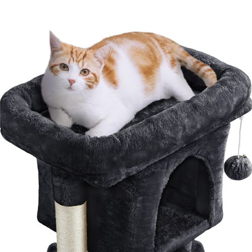 Arbre à Chat Design Avec Niche Et Plate-forme Arbre-griffoir Noir
