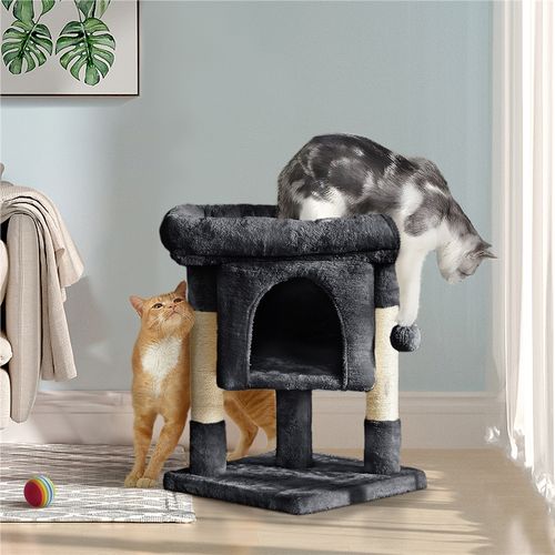 Arbre à Chat Design Avec Niche Et Plate-forme Arbre-griffoir Noir