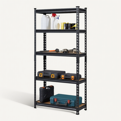 Étagère De Garage à 5 Niveaux Avec Planches Mdf 75 × 30× 153 Cm Noir