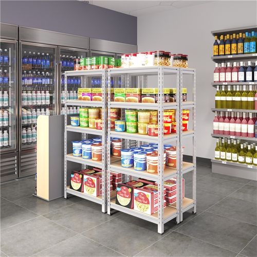 Étagère De Rangement Sans Vis à 5 Niveaux En Métal Gris Clair