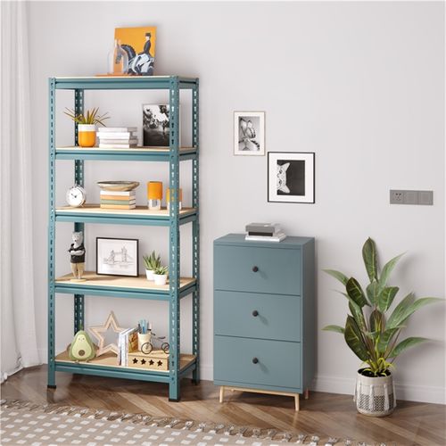 Étagère De Rangement Sans Vis à 5 Niveaux En Métal Bleu Neptune
