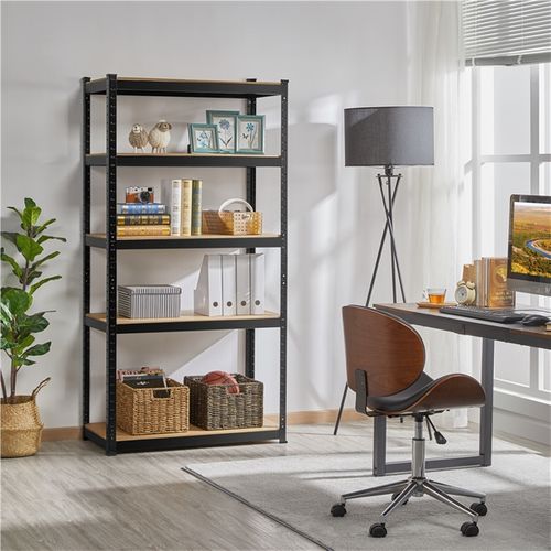 Étagère à 5 Niveaux Étagère Metallique Garage 180 X 90 X 45 Cm Noir