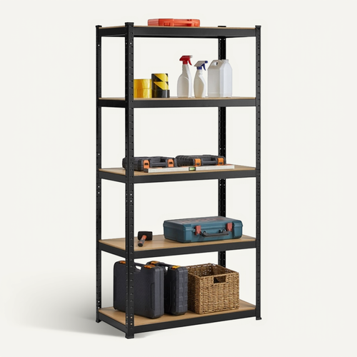 Étagère à 5 Niveaux Étagère Metallique Garage 180 X 90 X 45 Cm Noir