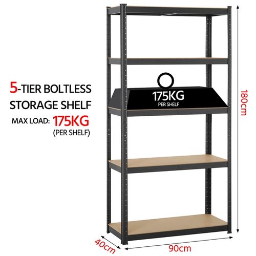Étagère De Rangement Pour Garage Charge Lourde, 180 X 90 X 40 Cm
