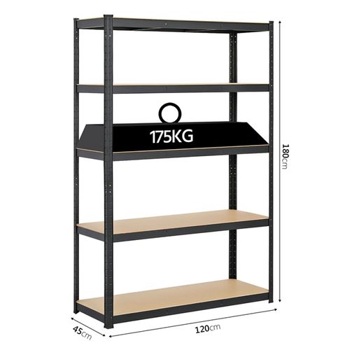 Étagère De Rangement à 5 Niveaux Étagère De Garage Réglable Noir
