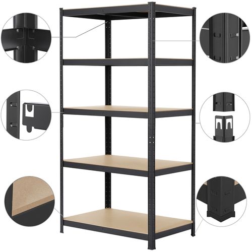Étagère De Rangement En Bois Mdf/métal Charge Max.175kg