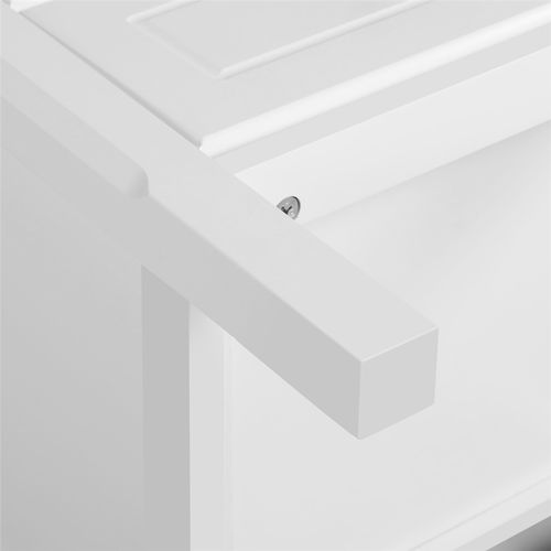 Table De Chevet Bois Blanc Avec 3 Tiroirs Bout De Canapé 40 X 40 X 60 Cm