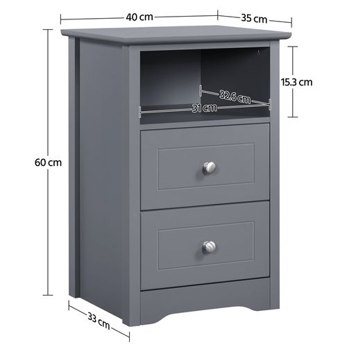 Table De Chevet En Bois, Table De Nuit Chambre Adulte 40 X 35 X 60 Cm
