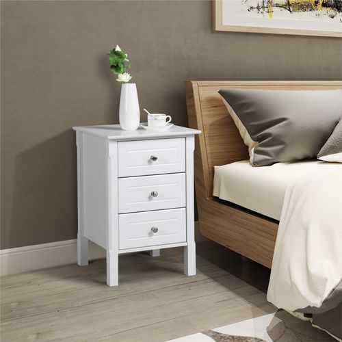 Lot De 2 Tables De Chevet à 3 Tiroirs 40 × 40 × 60 Cm