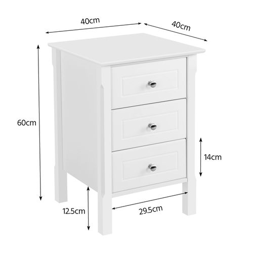 Lot De 2 Tables De Chevet à 3 Tiroirs 40 × 40 × 60 Cm