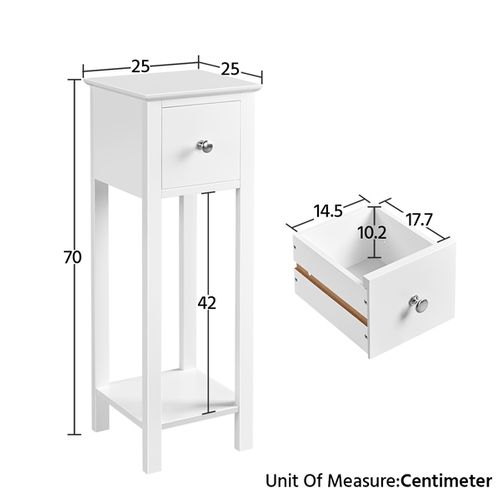 Lot De 2 Tables D'appoint Console En Bois Blanc