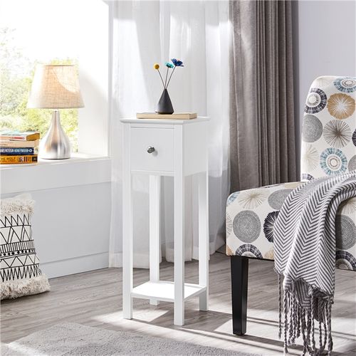 Lot De 2 Tables D'appoint Console En Bois Blanc