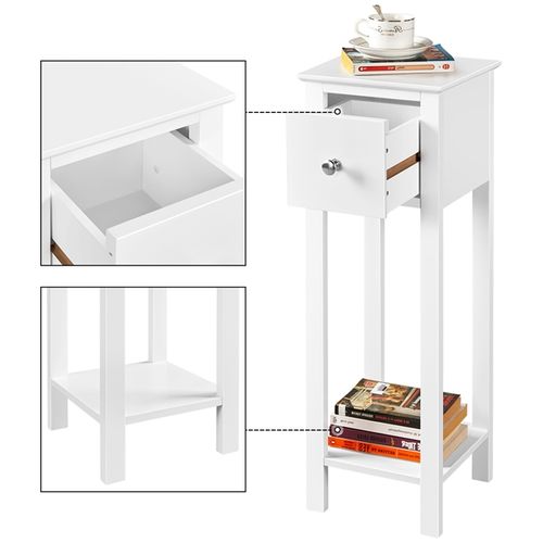 Lot De 2 Tables D'appoint Console En Bois Blanc