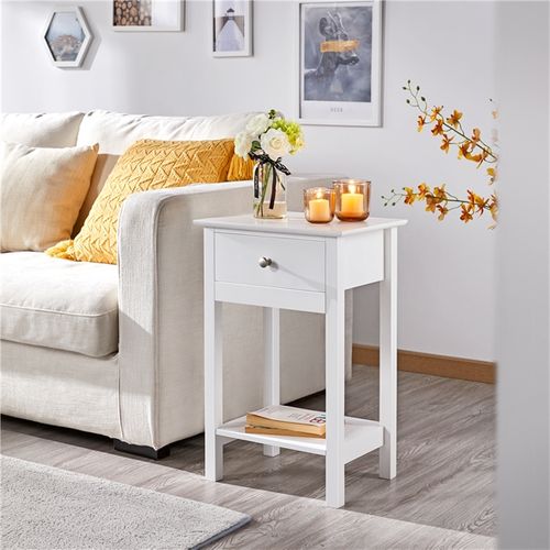 Lot De 2 Table De Chevet Du Lit, Table De Nuit Blanc