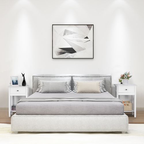 Lot De 2 Table De Chevet Du Lit, Table De Nuit Blanc