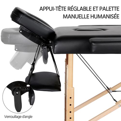 Table De Massage Pliante Lit De Massage 70 Cm Lit De Massage Professionnel Canapé Cosmetique Noir