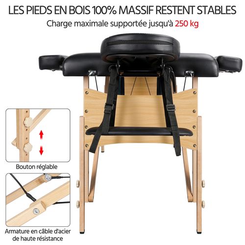 Table De Massage Pliante Lit De Massage 70 Cm Lit De Massage Professionnel Canapé Cosmetique Noir