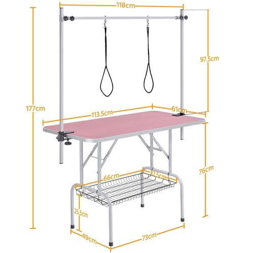 Table De Toilettage Pour Chien/chat/animaux Réglable Rose