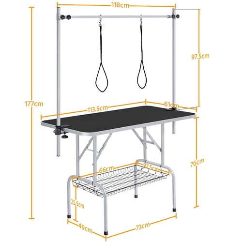 Table De Toilettage Pour Chien/chat/animaux Réglable Noir