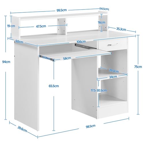Bureau Droit Informatique Table Pour Étude Blanc