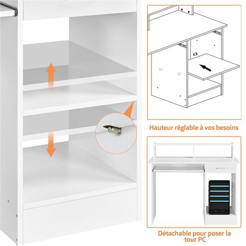 Bureau Droit Informatique Table Pour Étude Blanc