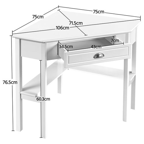 Bureau D'angle Poste De Travail Informatique Blanc
